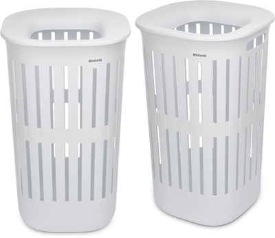 Brabantia collect-it wasmand - set van 2 - met deksel - 55 l - white