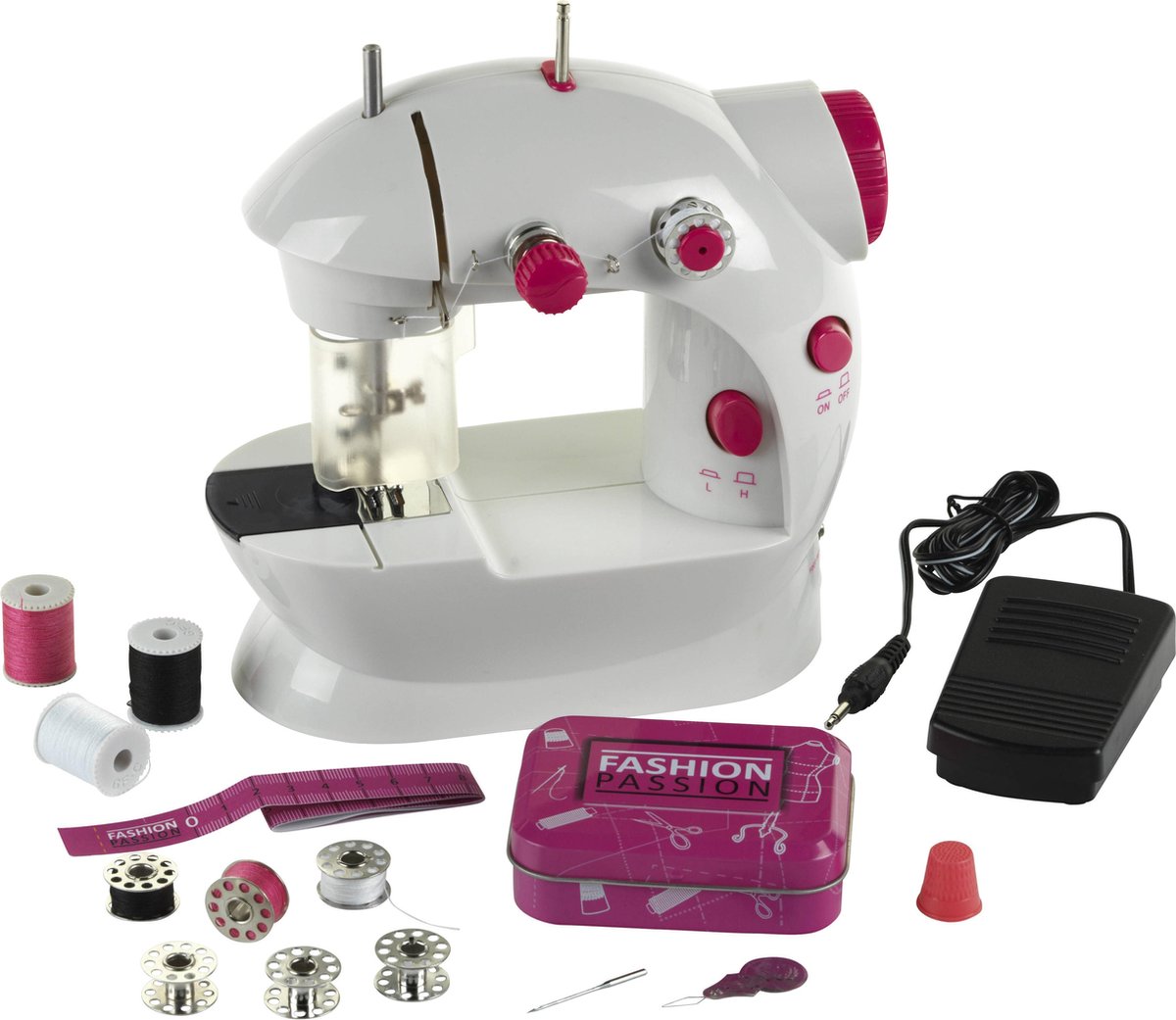 Klein toys fashion passion kindernaaimachine - incl. alle benodigdheden - wit roze