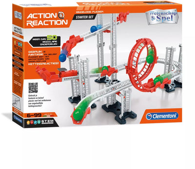 Clementoni wetenschap en spel - action reaction - knikkerbaan - knikkerbaan starterset - stem-speelgoed