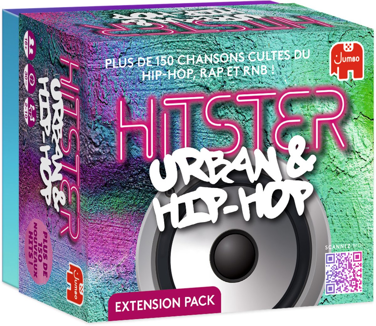 Hitster jumbo - - urban hip-hop franse editie - franstalig partyspel - actiespel - muziekspel vanaf 16 jaar