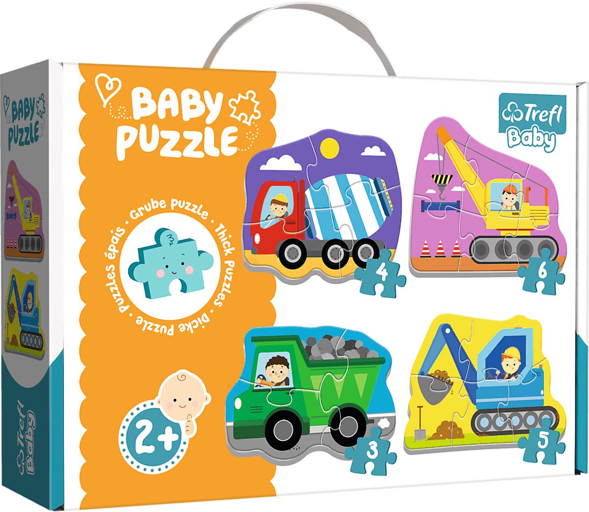 Trefl - baby puzzel - voertuigen op de bouwplaats - 18 stukken - grote delen