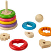 Bigjigs houten geheime vormenstapelaar, 16dlg.