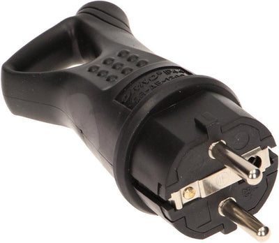 Orno stroomstekker - massief rubber - ip44 stof- en spatwaterdicht - met afdichting en oog