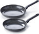 Bk universe koekenpannenset 2-delig - 24 28cm - pfas-vrije antikleeflaag - koekenpan inductie - ovenbestendig tot 160°c - koudgreep - zwart graniet