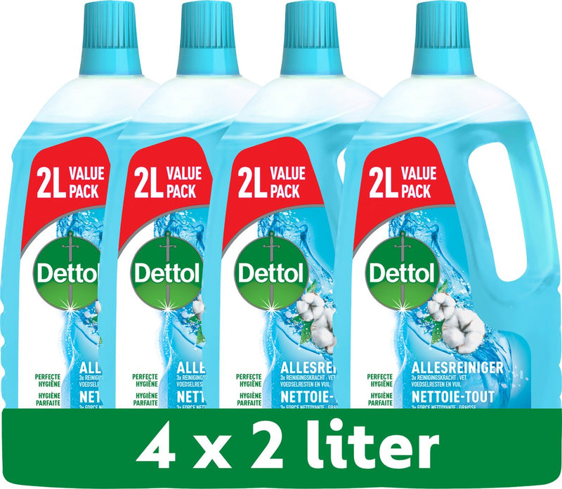 Dettol allesreiniger - linnen frisheid 2l - 4 stuks - voordeelverpakking