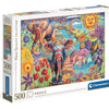 Clementoni legpuzzel kunstwerken olifanten carnaval, 500st.