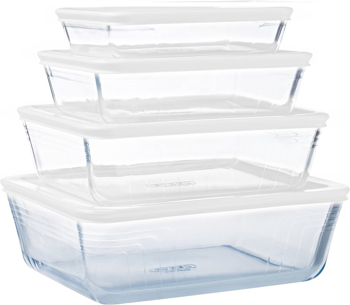 Pyrex cook freeze ovenschaal met deksel - set van 4 stuks - glas -