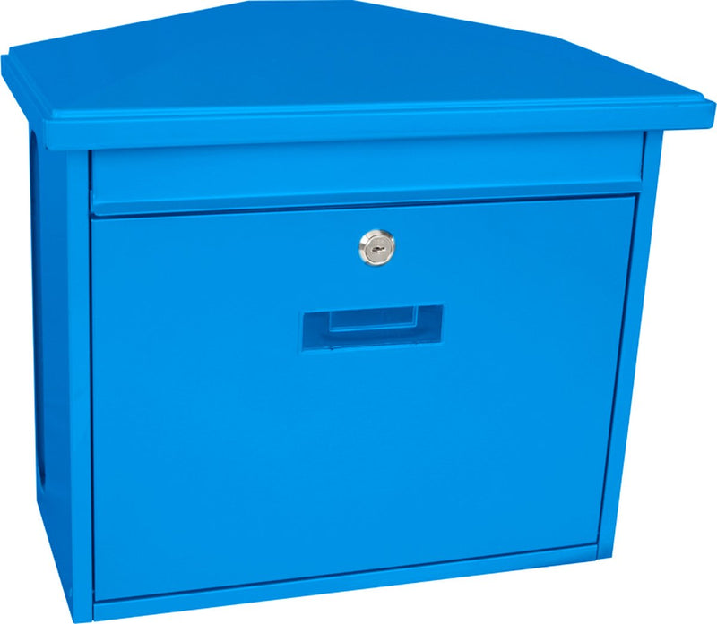 V-part - wandbrievenbus zamoran - galvanized steel powder coated - blauw - brievenbus
