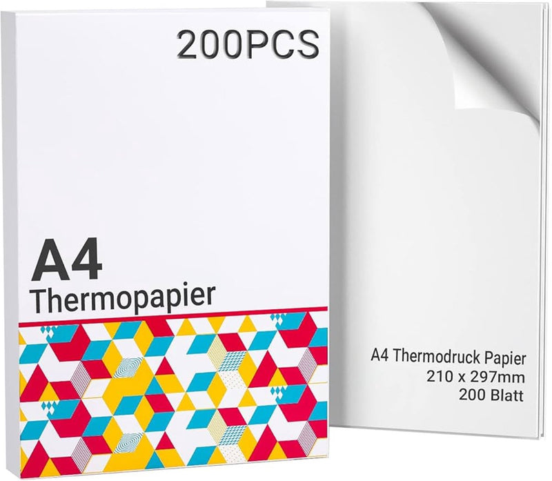 Phomemo a4 thermisch papier - direct thermisch printpapier - a4 formaat 210 × 297 mm - geen inkt of toner nodig - hoge printkwaliteit - geschikt voor thermische printers - documenten - set van 200 vellen