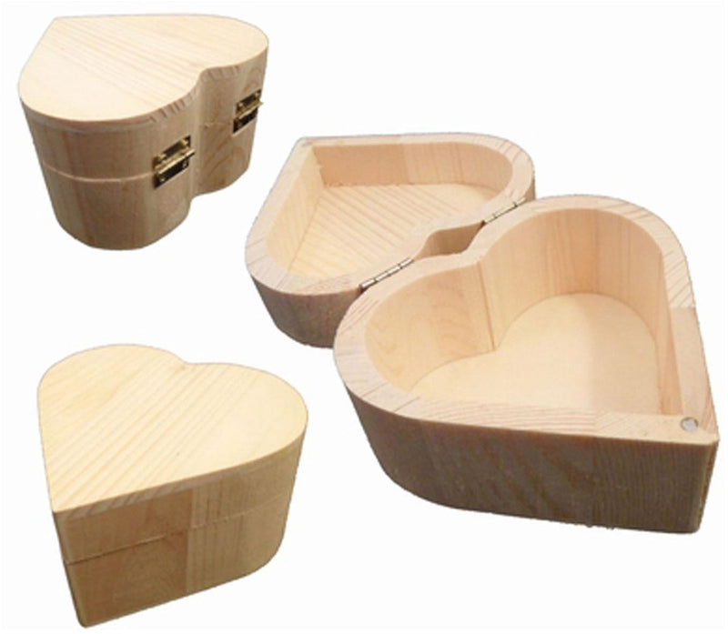 Playwood houten kistje hartvorm, 10cm