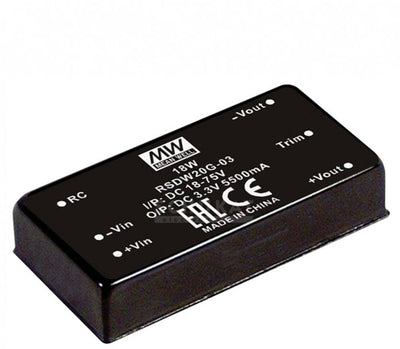 Mw mean well rsdw20h-12 dc dc-converter 1.67 a 20 w aantal uitgangen: 1 x inhoud 1 stuk(s)