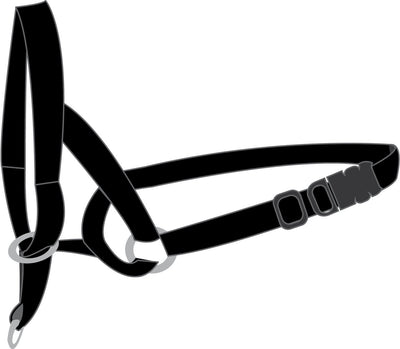 Flamingo easy leader - hoofdhalsband honden - halsband easy leader zwart xl 55-74cm 15mm