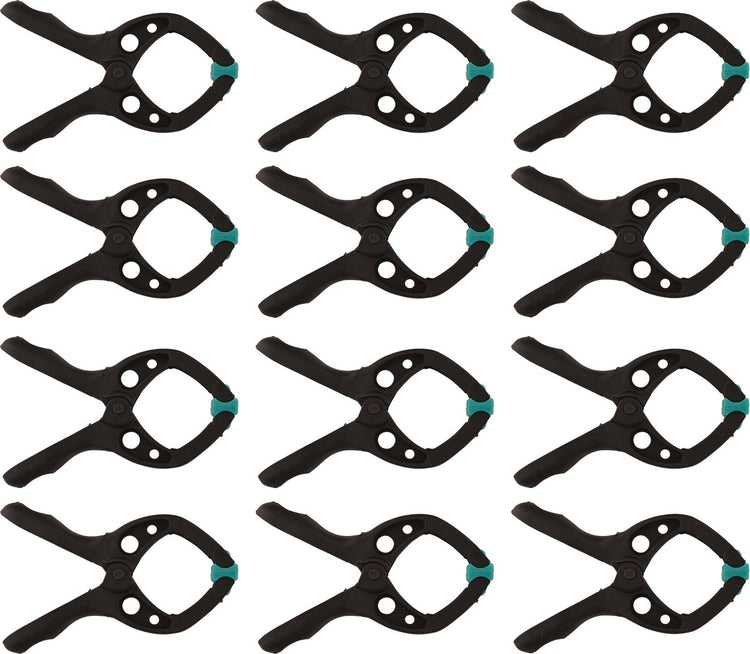 Wolfcraft - 12 veerklemmen mini 30mm - veerklem - zeilklem - marktklem - extra sterk - zeilklemmen - 8653000