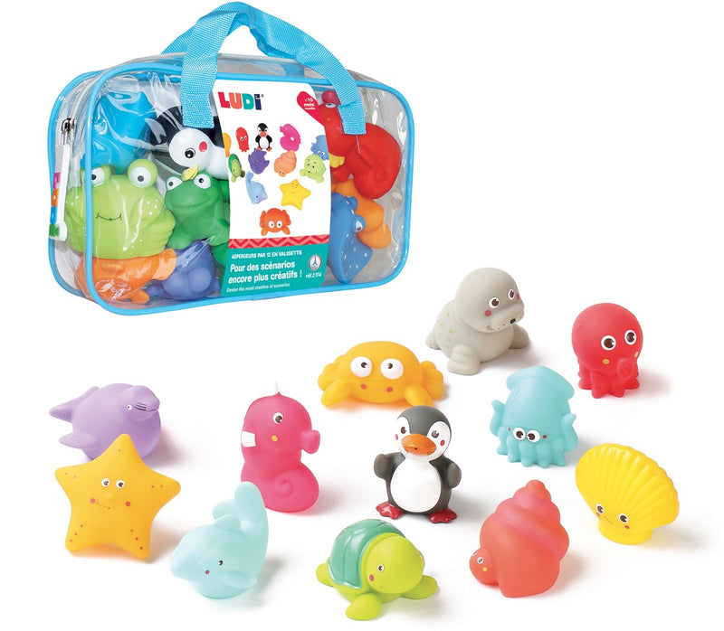 Ludi - 12 waterspuwers - waterspuiters - zeedieren