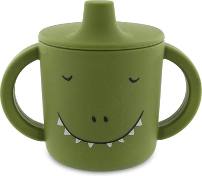 Trixie tuitbeker - mr. dino - drinkbeker voor baby - antilek beker - voor baby's vanaf 4 maanden - van siliconen - geschikt voor de vaatwasser