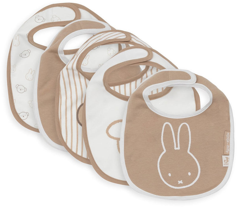 Jollein slabbetjes waterproof - 5 stuks - 30 cm - miffy heads.