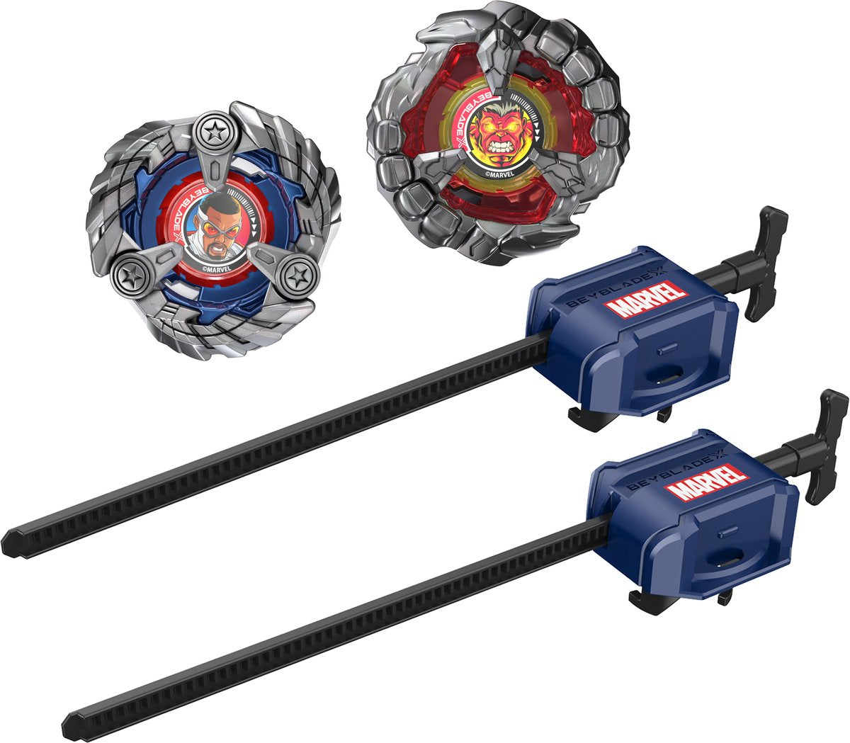 Beyblade x and marvel collab captain america 4-70gb vs. red hulk 1-80r
