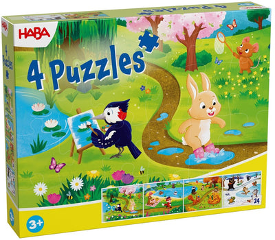 Haba puzzel - jaargetijden - seizoenen - 4 in 1 - 4x24st. - 3+