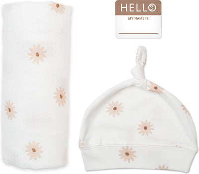 Lulujo hello world swaddle mutsje - daisies