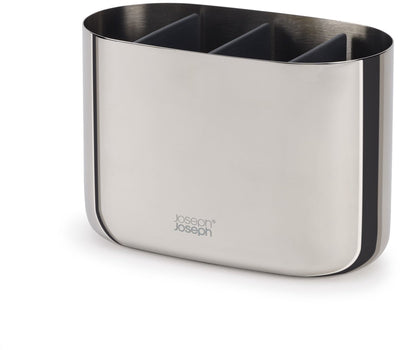 Joseph joseph luxe tandenborstel organizer large, 17.5 x 9.4 x 11.7 cm, met 3 verdeelvakken, rvs, zilver - | easystore