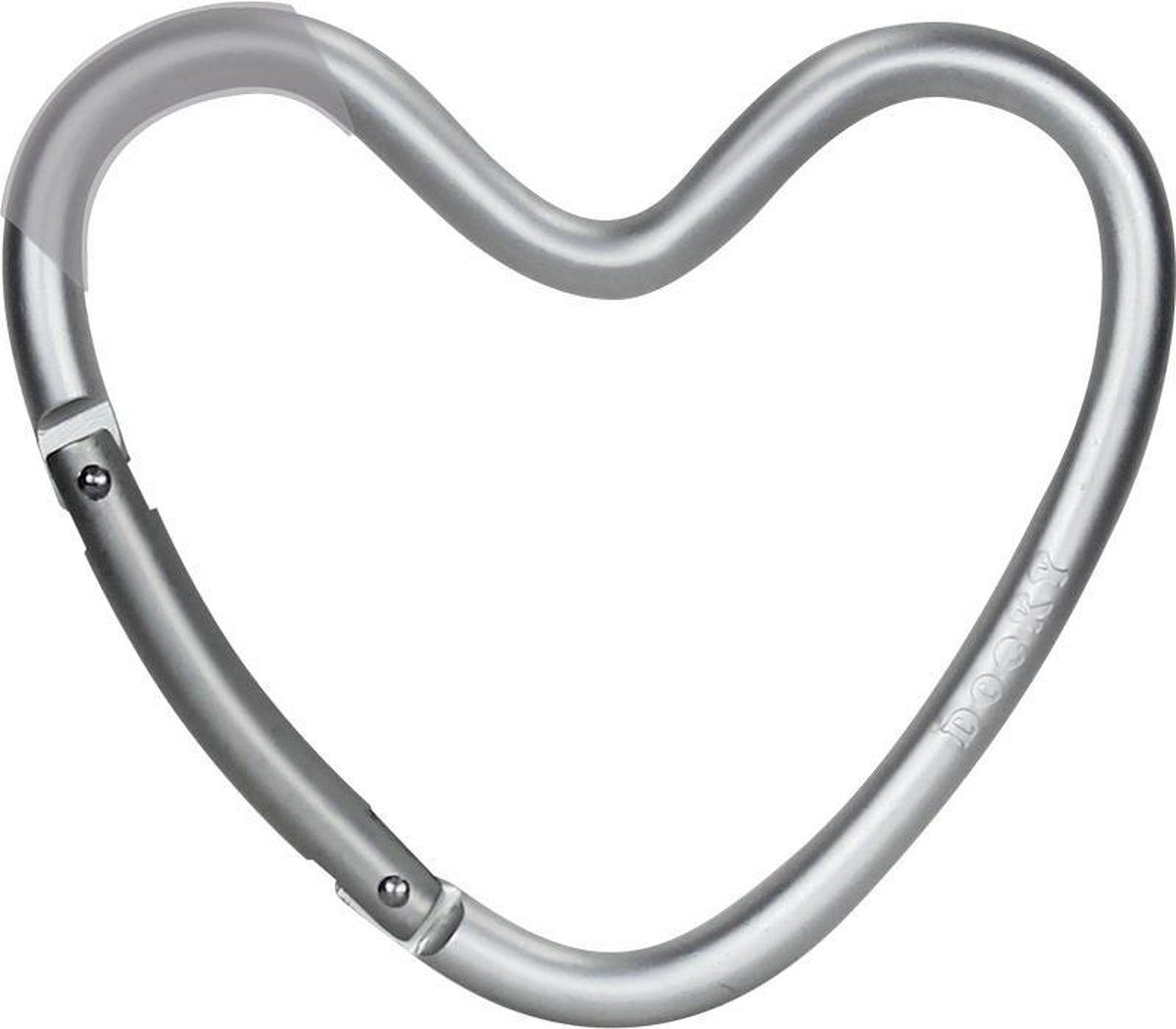 Dooky universal hook tassenhaak hartvorm silver (mat)