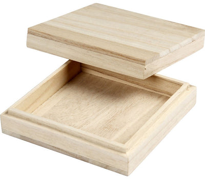 Creativ company cc houten doos vierkant 10x10x3 cm