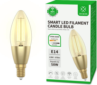 Woox r5141 smart e14 filament kaarslamp – slim, stijlvol en energiezuinig