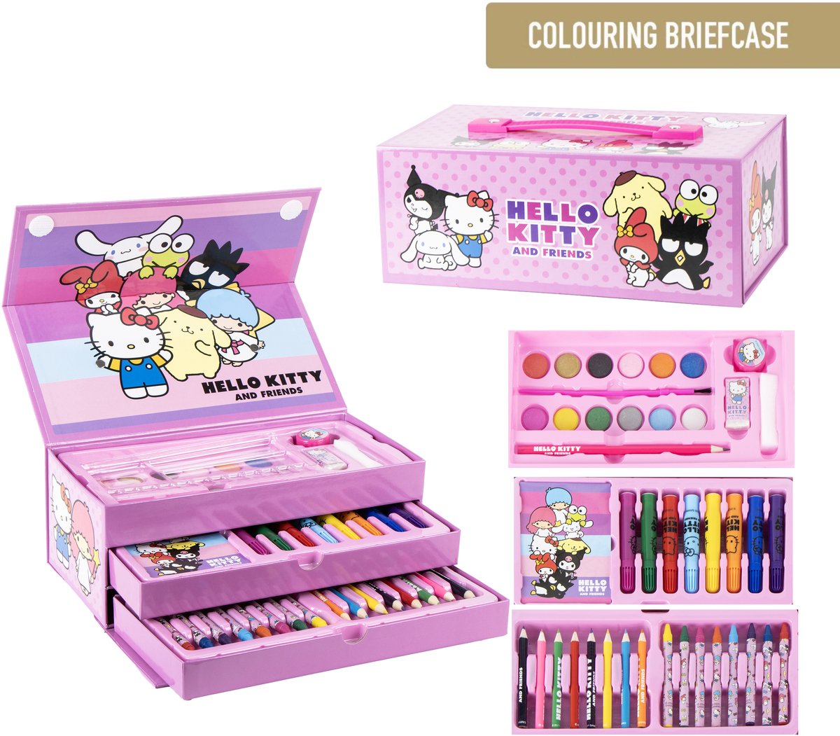 Cerdá life's little moments hello kitty tekenset – knutselen meisjes – 44-delig kleuren