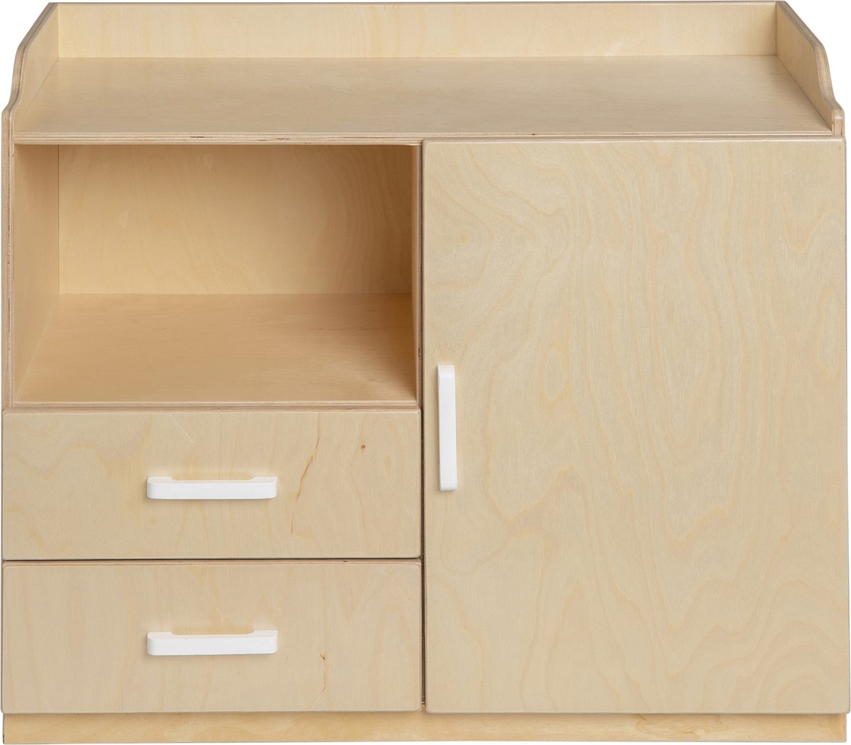 Van dijk toys houten poppencommode poppen commode - naturel met wit (kinderopvang kwaliteit)
