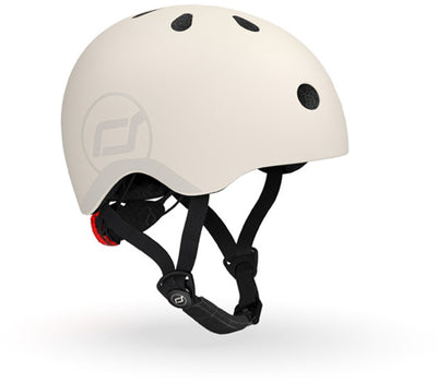 Scoot ride helmet – kinderhelm – s 51-55 cm – led achterlicht – magnetische sluiting – verstelbaar – ash