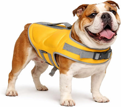 Flamingo zwemvest hond – maat l (36,5cm) – swimmy geel – optimale ondersteuning – verstelbaar – veilig zwemmen l