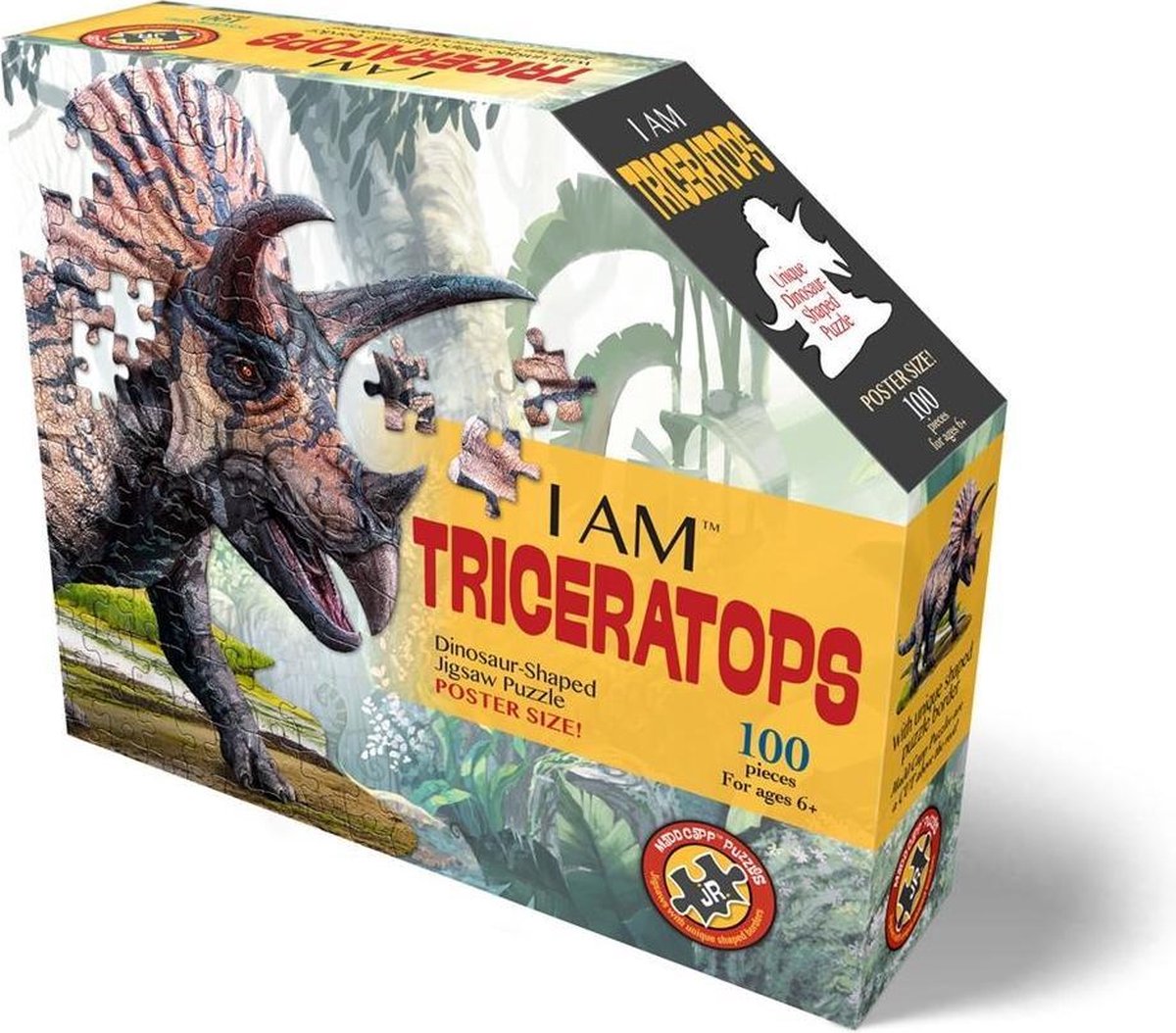 Madd capp legpuzzel triceratops 84 cm karton bruin 100-delig