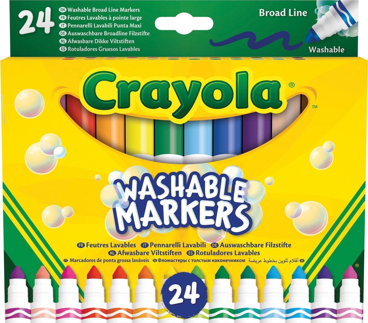 Crayola - viltstiften - 24 afwasbare viltstiften voor kinderen - dunne punt