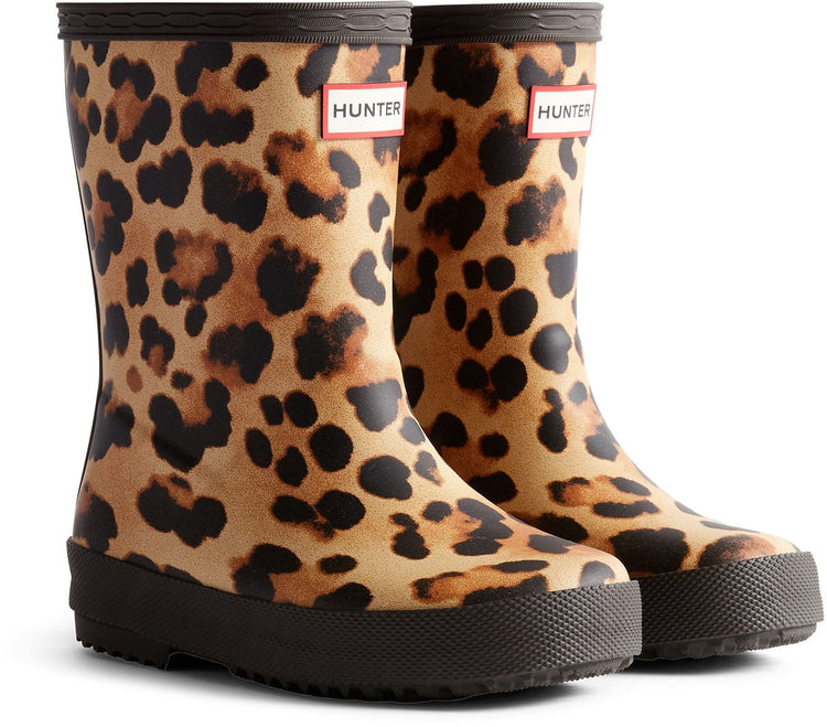 Hunter kids first leopard print boot leopard chocolate brown - maat 23