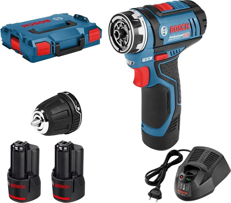 Bosch professional gsr 12v-15 fc accuboormachine - 12 v - met 2x 2,0 ah accu's