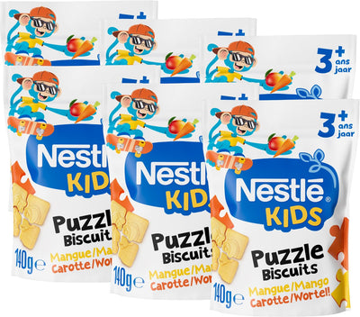 Nestlé kids puzzle biscuit mango carrot - peuter snack - 3+ jaar - 6 x 140g