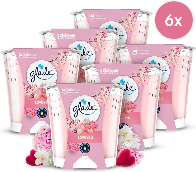Glade geurkaars i love you 100% raapzaadwax