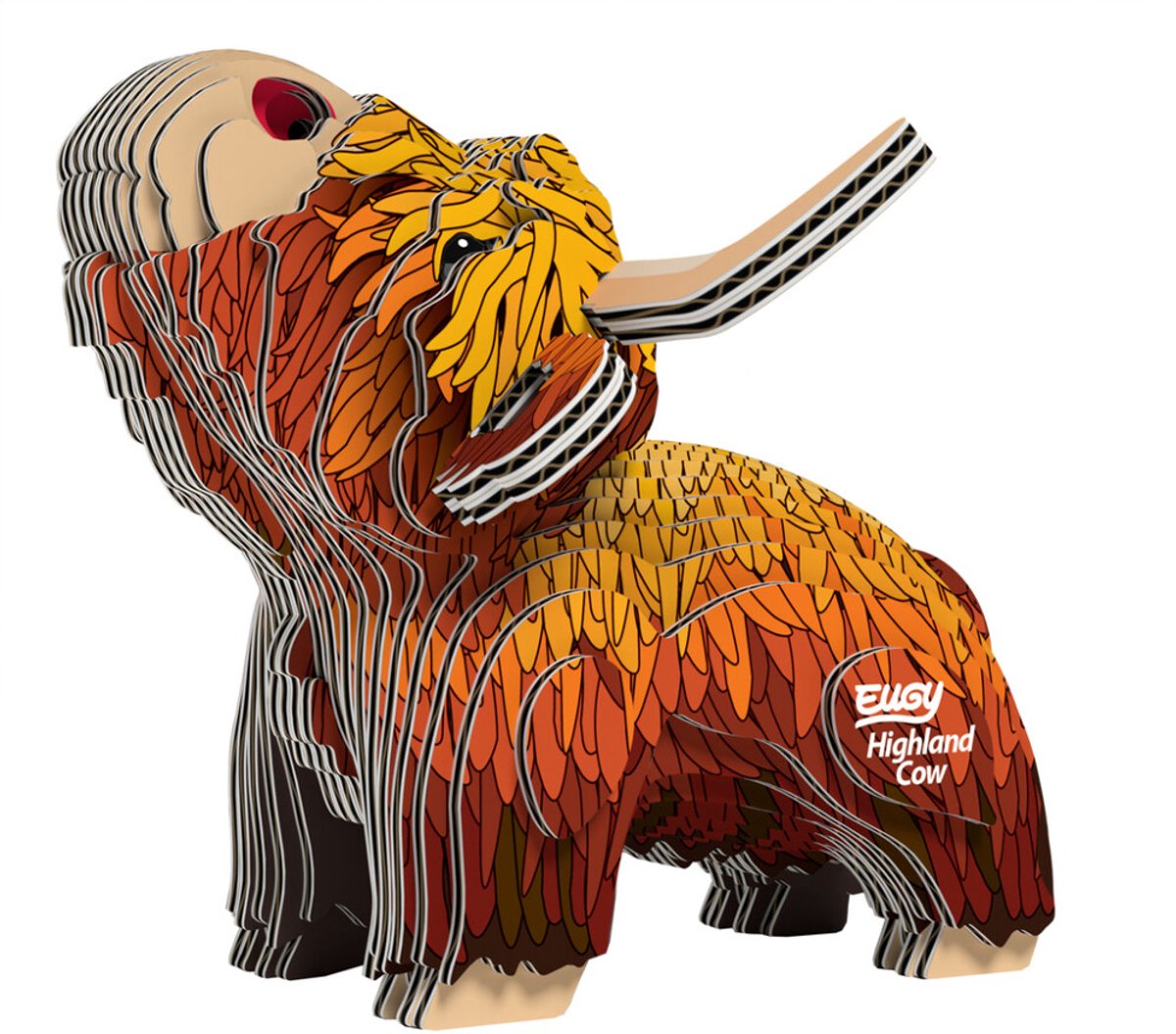Eugy 3d puzzel - hoogland koe - boerderijdieren - duurzaam - verzamel ze allemaal - 6 jaar