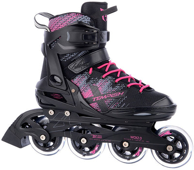 Tempish wox 2.0 lady inline skates - 84mm - fitness - zwart roze - maat 41