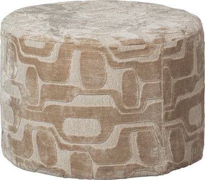 Woood yago poef - polyester - naturel - 43x60x60