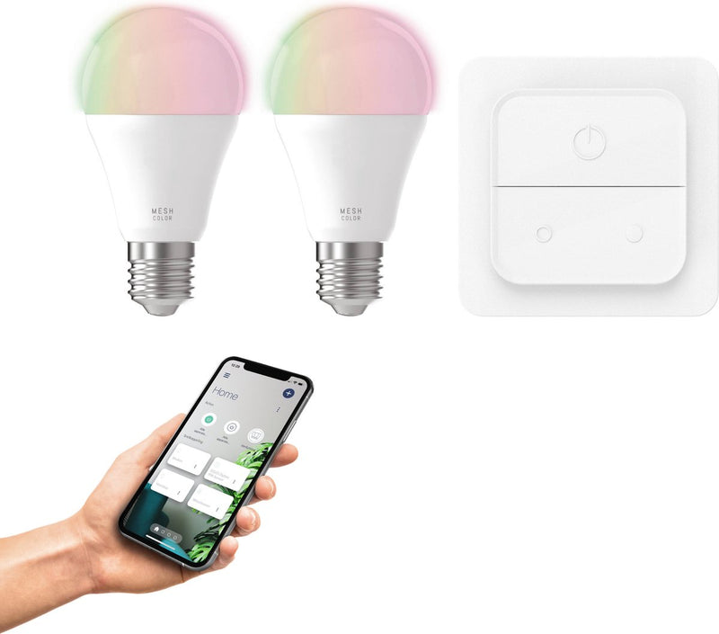 Eglo connect.z smart starterspakket - 2x e27 led lampen - wall switch - instelbaar rgb wit licht - dimbaar - zigbee