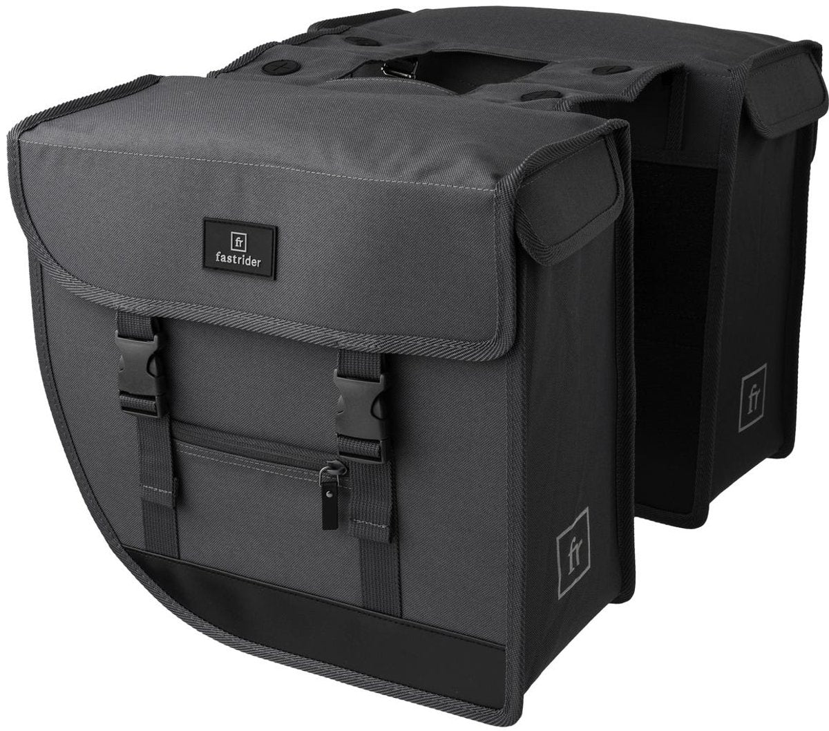 Fastrider hybride - dubbele fietstas - waterafstotend - 26 liter - grijs