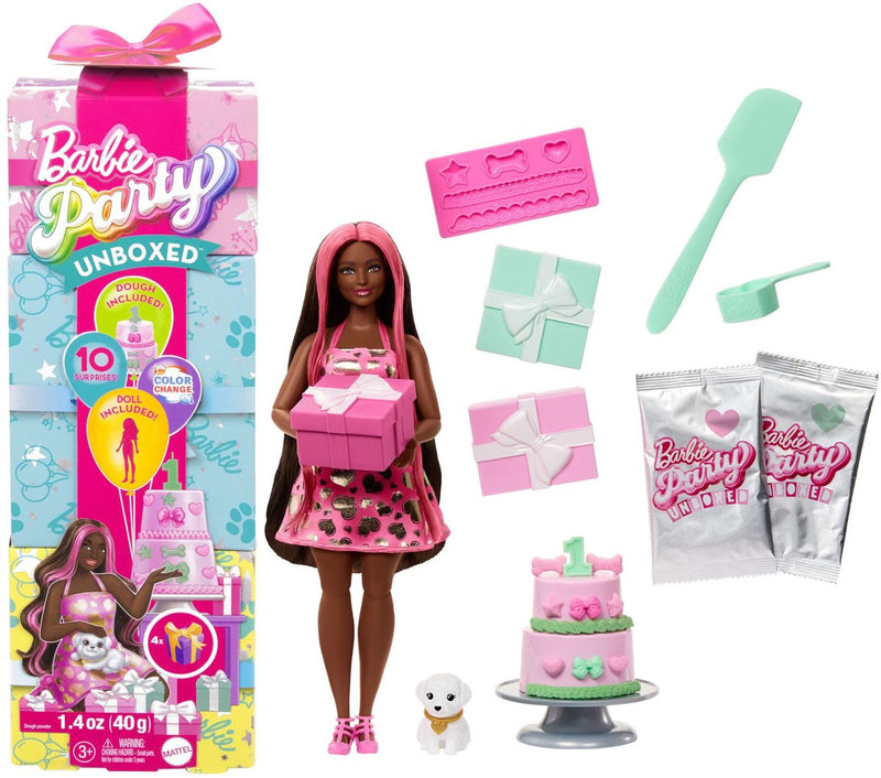 Barbie uitpakparty dierenverjaardag - pop met roze highlights