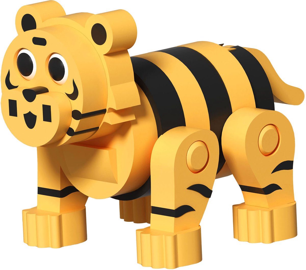 Lobbes speelgoed bv foam bouwset 3d tijger