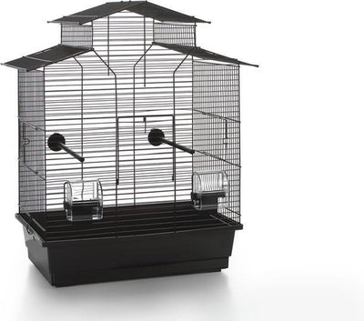 Beeztees iza 2 pagode - vogelkooi - zwart - 45x28x59,5 cm