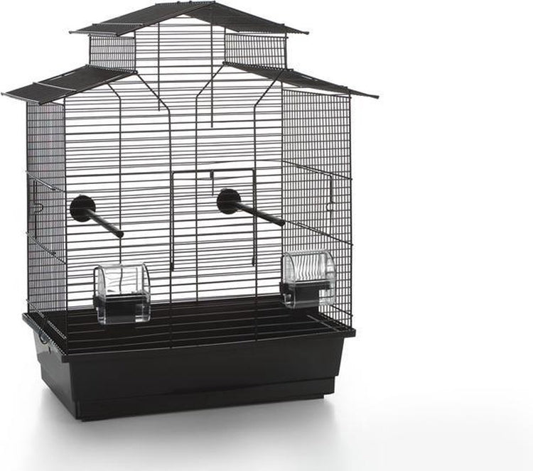 Beeztees iza 2 pagode - vogelkooi - zwart - 45x28x59,5 cm
