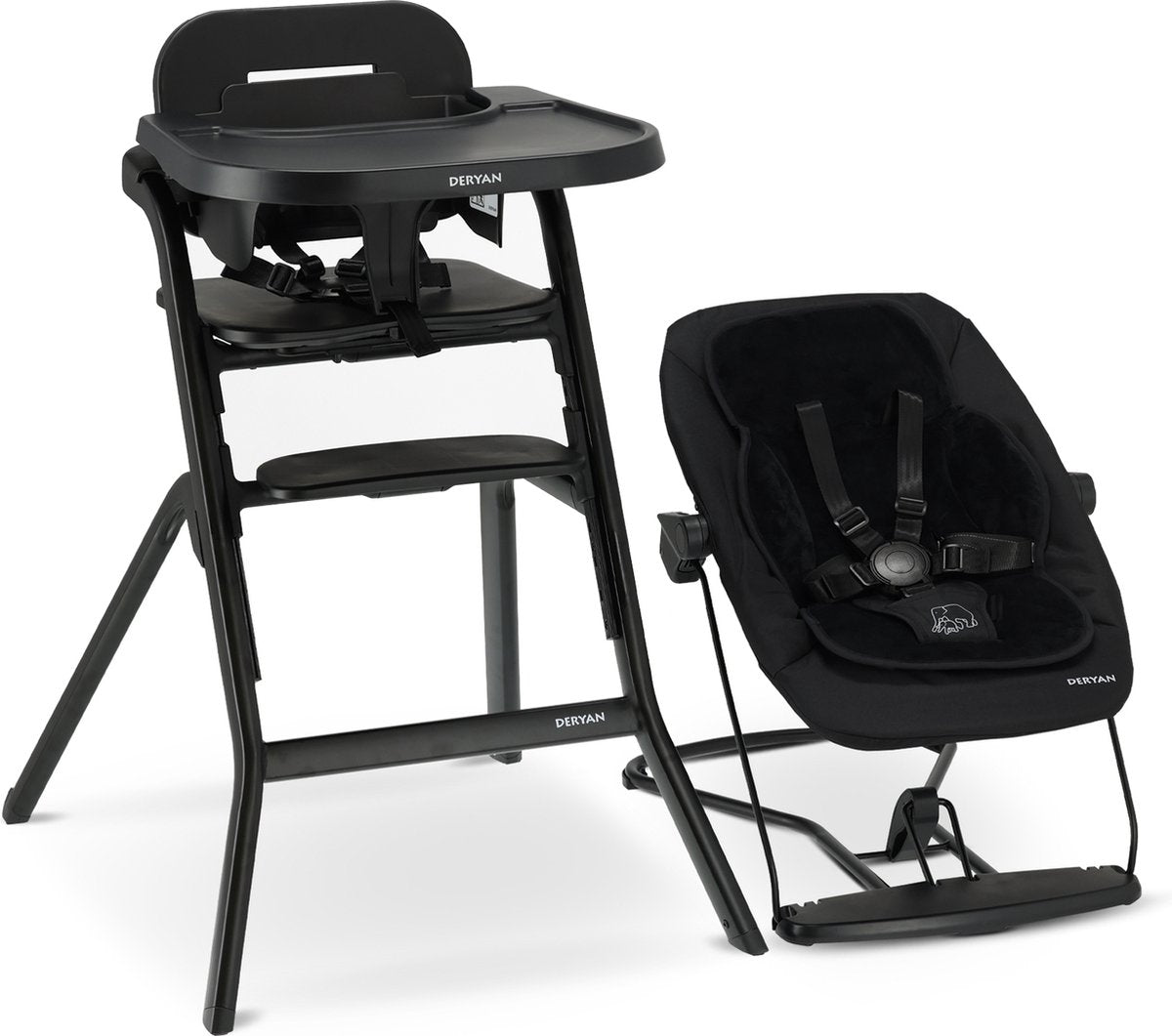 Deryan curve luxe kinderstoel – inclusief wipstoel inlegkussen- newborn set - meegroei kinderstoel – zwart