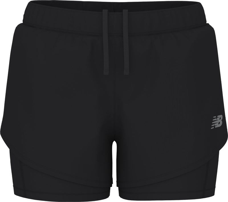 New balance sport 2-in-1 short 3 dames sportbroek - black