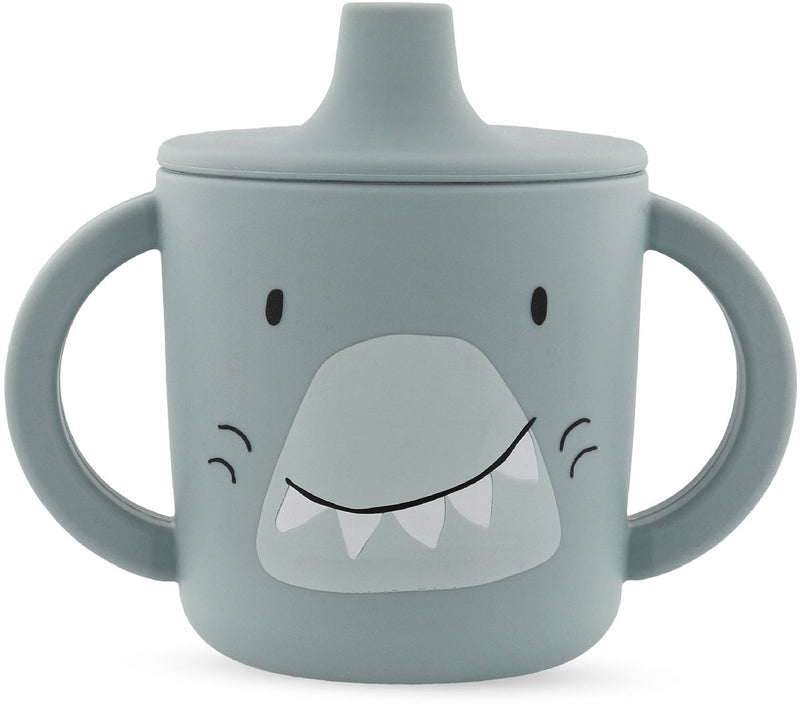 Trixie tuitbeker - mr. shark - drinkbeker voor baby - antilek beker - voor baby's vanaf 4 maanden - van siliconen - geschikt voor de vaatwasser