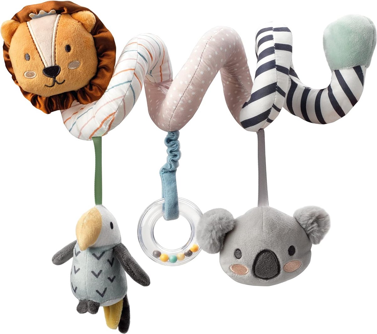 Nûby - animal adventures kinderwagen speelgoed - kinderwagenketting spiraal voor baby - 0+ maanden